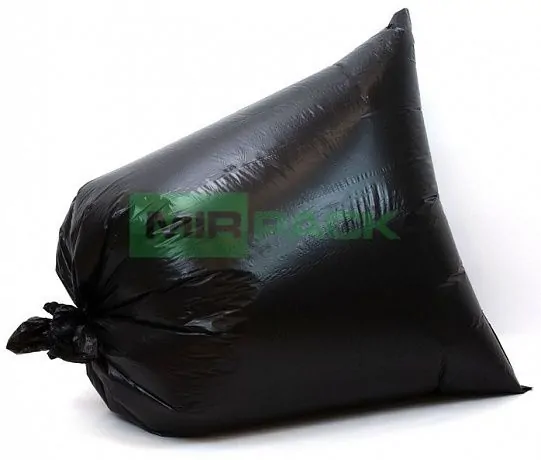 Мешки для мусора 130 литров 40 мкм, черные, 2 слоя (ПВД, в рулоне 10 штук, 93x110 см) - Вид 3