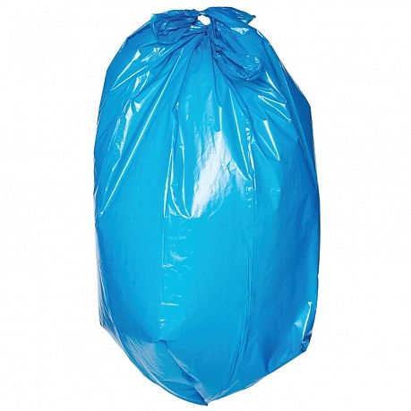 Мешки для мусора 180 литров синие 2 слоя (ПВД, 80 мкм, в рулоне 10 штук, 93х110 см) - Вид 1
