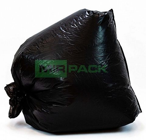 Мешки для мусора 180 литров, 45 мкм,  черные в пачках 100 шт - Вид 1